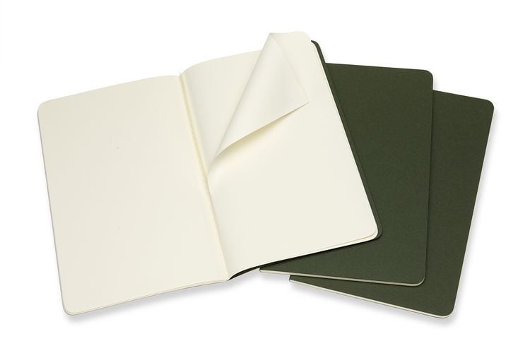 Produktbild: MOLESKINE CAHIER L/A5, 3ER SET, BLANKO, KARTONEINBAND, MYRTENGR&Uuml;N