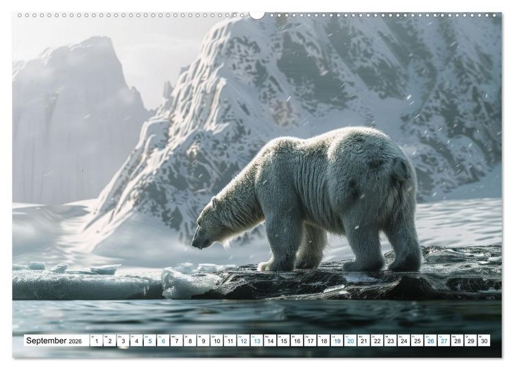 Produktbild: Wei&szlig;e W&auml;chter des Nordens: Ein Jahr im Reich der Eisb&auml;ren (Wandkalender 2026 DIN A2 quer), CALVENDO Monatskalender
