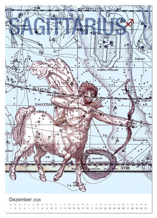 Produktbild: Sternzeichenkalender (Wandkalender 2026 DIN A2 hoch), CALVENDO Monatskalender