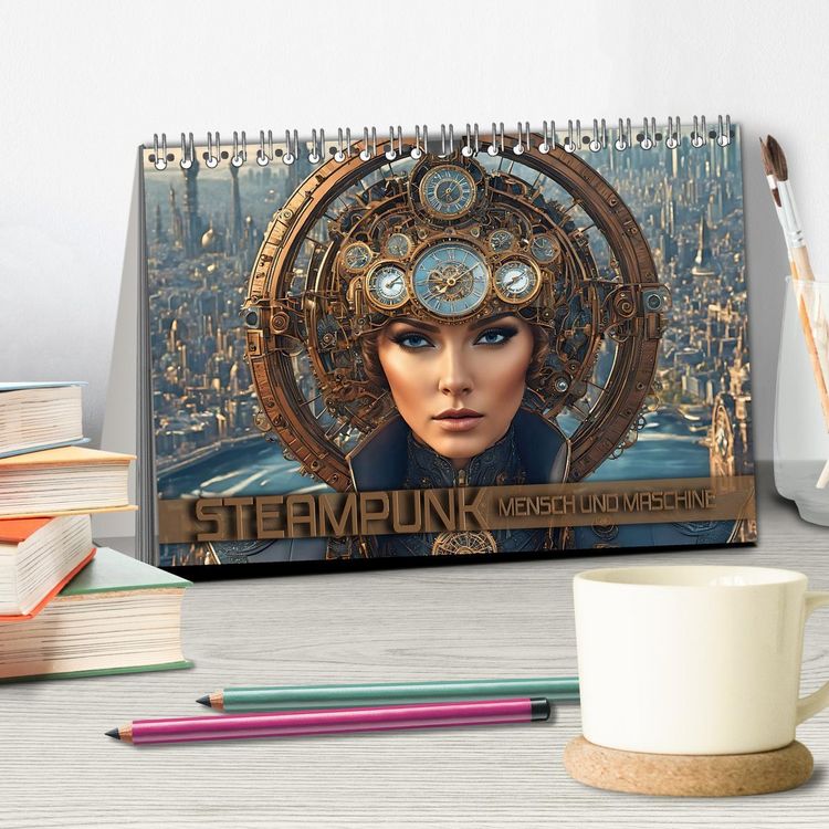 Produktbild: Steampunk - Mensch und Maschine (Tischkalender 2026 DIN A5 quer), CALVENDO Monatskalender