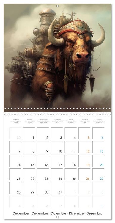Produktbild: Cr&eacute;atures r&eacute;tro-m&eacute;caniques (Calendrier mural carr&eacute; 2026 30x30 cm) Calendrier double avec une page pour vos prises de notes