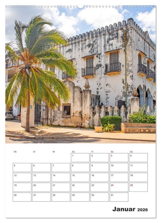 Produktbild: Sansibar - K&uuml;stenstadt mit Charme (hochwertiger Premium Wandkalender 2026 DIN A2 hoch), Kunstdruck in Hochglanz