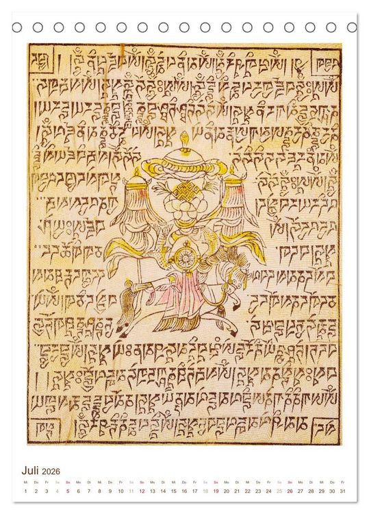 Produktbild: Mit Buddha durchs Jahr: historische Zeichnungen (Tischkalender 2026 DIN A5 hoch), CALVENDO Monatskalender