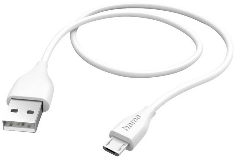 Produktbild: Hama USB-Ladekabel USB 2.0 USB-A Stecker, USB-Micro-B Stecker 1.50m Wei&szlig; 00201587