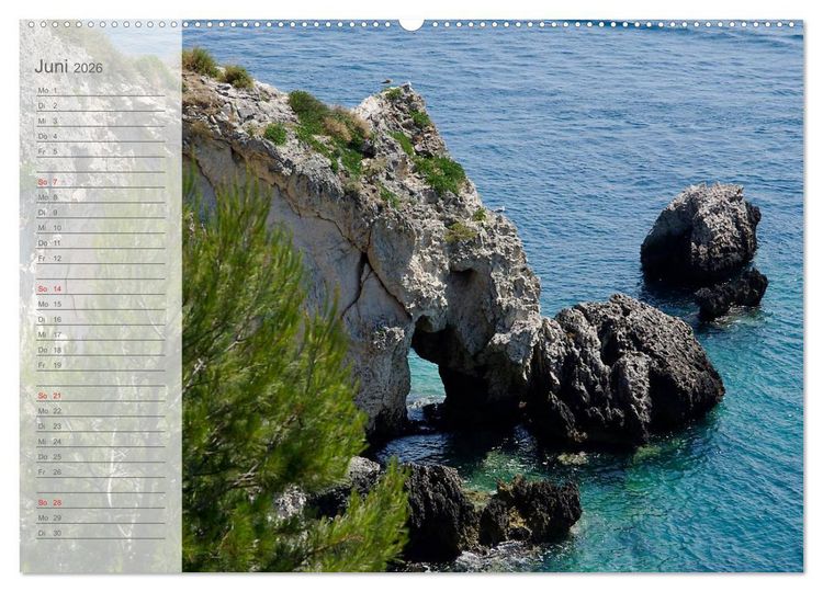 Produktbild: Die sch&ouml;nsten K&uuml;sten Italiens (Wandkalender 2026 DIN A2 quer), CALVENDO Monatskalender