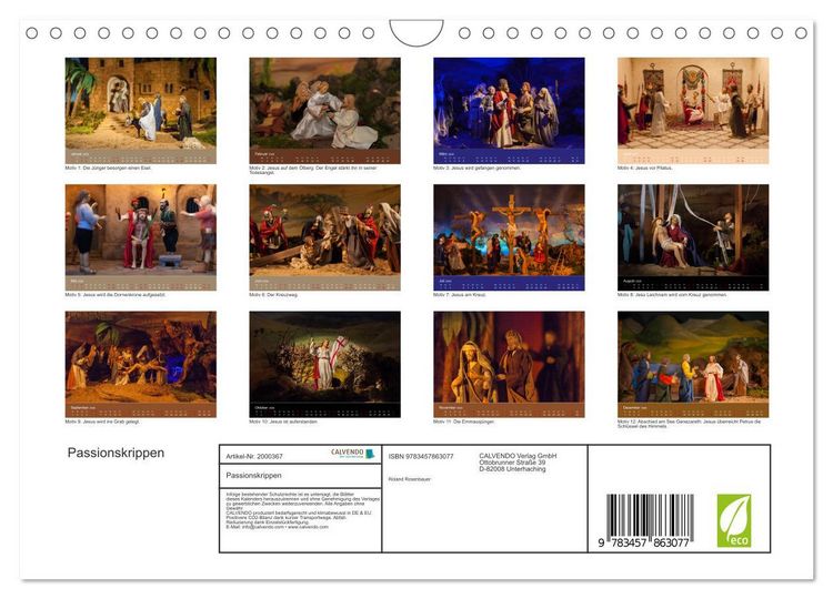 Produktbild: Passionskrippen (Wandkalender 2026 DIN A4 quer), CALVENDO Monatskalender