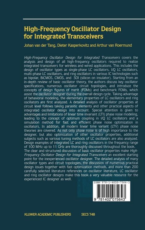 Produktbild: High-Frequency Oscillator Design for Integrated Transceivers