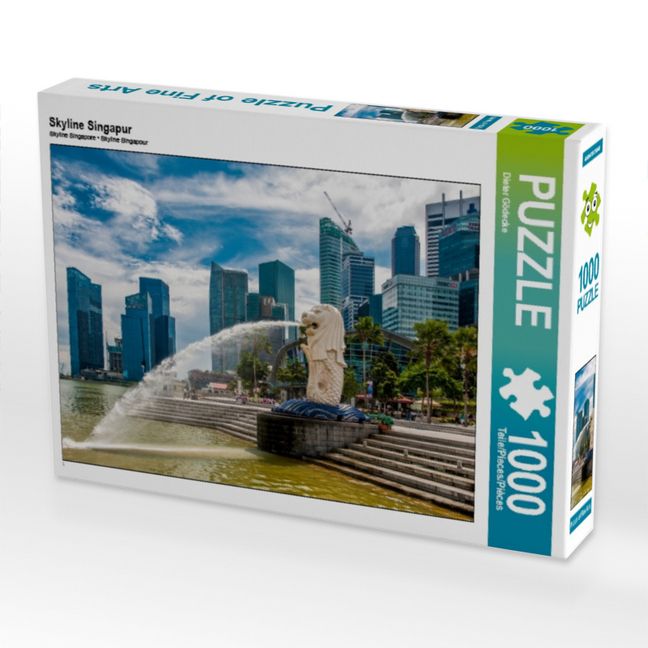 Produktbild: CALVENDO Puzzle Skyline Singapur | 1000 Teile Lege-Gr&ouml;&szlig;e 64x48cm Foto-Puzzle f&uuml;r gl&uuml;ckliche Stunden