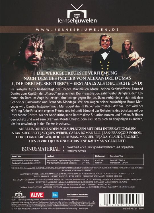Produktbild: Der Graf von Monte Christo - Filmjuwelen [4 DVDs]