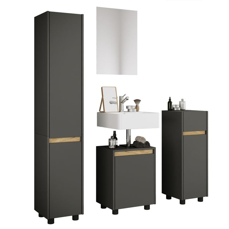 Produktbild: 4-tlg. Badm&ouml;bel Set Komplett Badschrank Cosila M