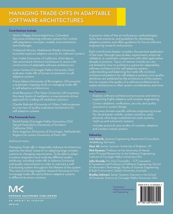 Produktbild: Managing Trade-offs in Adaptable Software Architectures