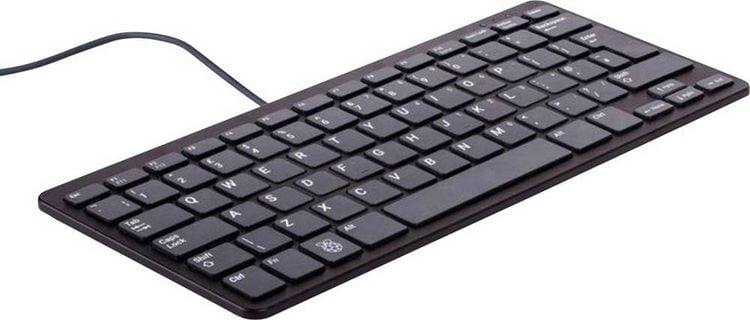 Produktbild: Raspberry Pi&reg; RPI-KEYB (DE)-BLACK/GREY USB Tastatur Deutsch, QWERTZ Schwarz, Grau USB-Hub
