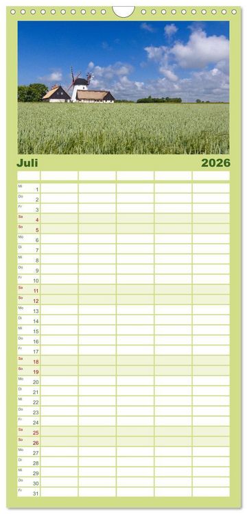 Produktbild: Familienplaner 2026 - Bornholm Juwel der Ostsee mit 5 Spalten (Wandkalender, 21 x 45 cm) CALVENDO