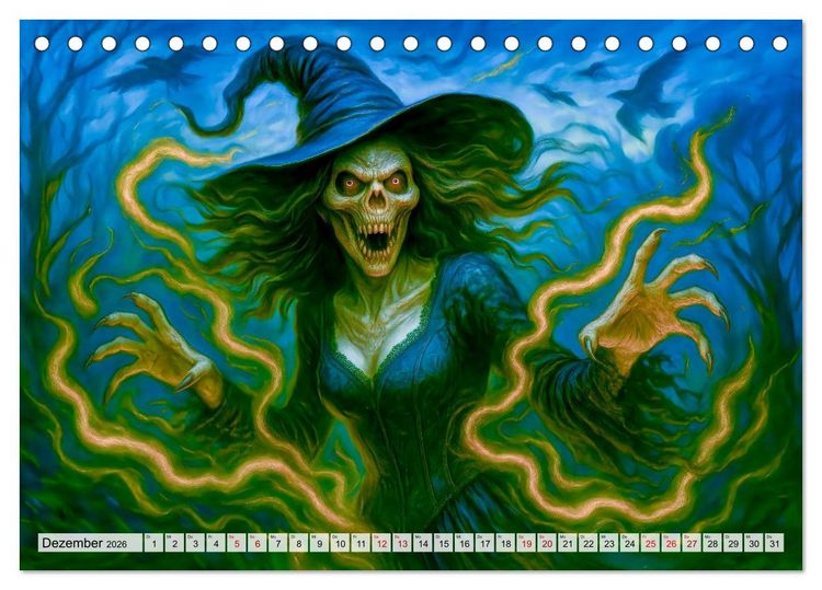 Produktbild: Mystische Hexen - Magische Frauen und finstere N&auml;chte (Tischkalender 2026 DIN A5 quer), CALVENDO Monatskalender