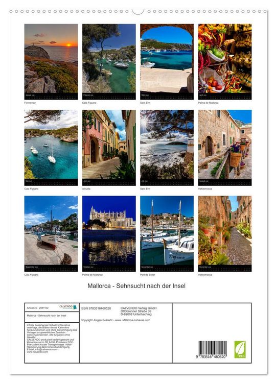 Produktbild: Mallorca - Sehnsucht nach der Insel (hochwertiger Premium Wandkalender 2026 DIN A2 hoch), Kunstdruck in Hochglanz