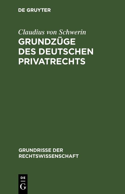 Produktbild: Grundz&uuml;ge des deutschen Privatrechts