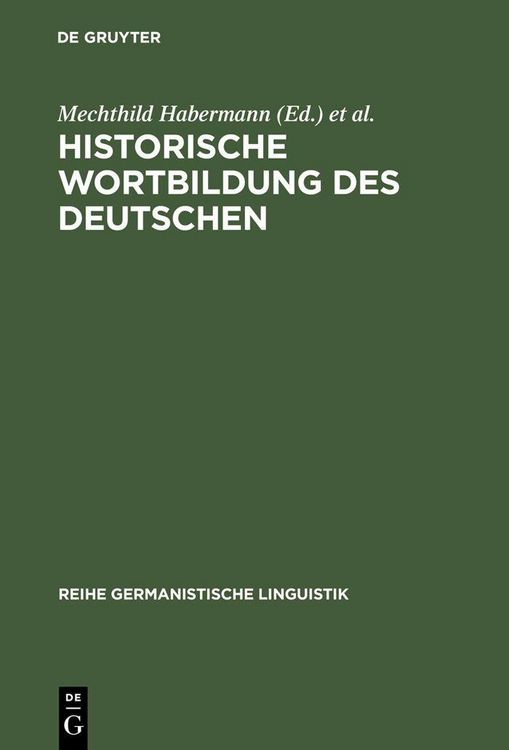 Produktbild: Historische Wortbildung des Deutschen