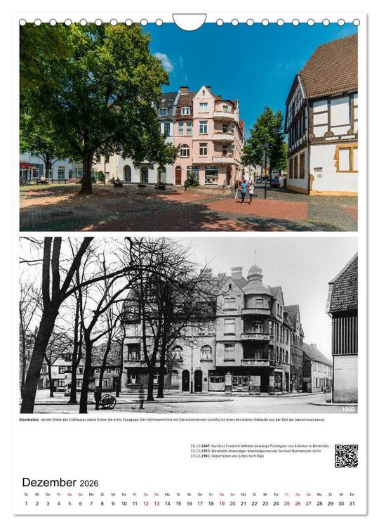 Produktbild: Bielefelder Fotomotive heute und damals mit historischen Ereignissen (Wandkalender 2026 DIN A4 hoch), CALVENDO Monatskalender
