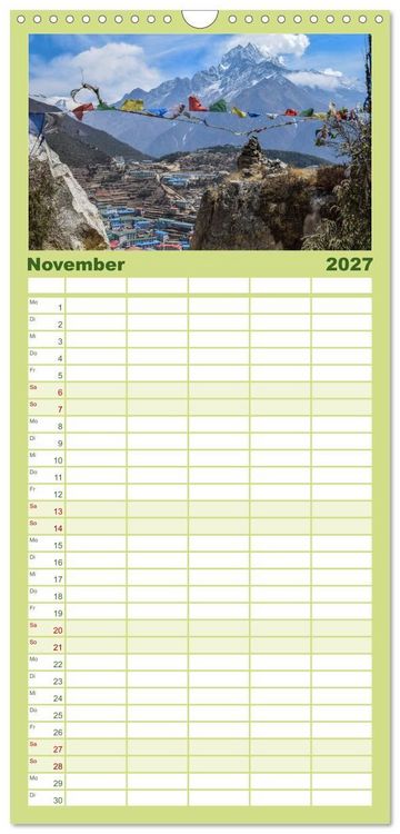 Produktbild: Familienplaner 2027 - Nepal- Trekking durchs Hochgebirge mit 5 Spalten (Wandkalender, 21 x 45 cm) CALVENDO
