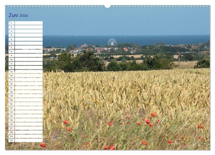 Produktbild: K&uuml;hlungsborn Geburtstagsplaner (hochwertiger Premium Wandkalender 2026 DIN A2 quer), Kunstdruck in Hochglanz