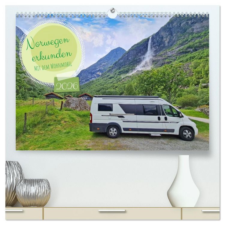 Produktbild: Norwegen erkunden mit dem Wohnmobil (hochwertiger Premium Wandkalender 2026 DIN A2 quer), Kunstdruck in Hochglanz