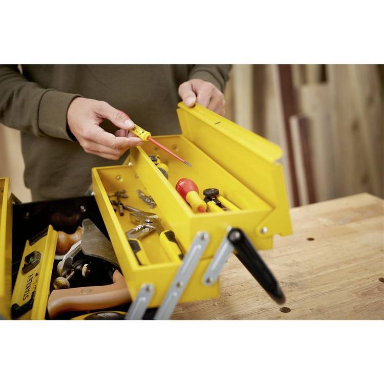 Produktbild: STANLEY 1-94-738 CANTILEVER Werkzeugkasten unbest&uuml;ckt Metall Gelb, Schwarz