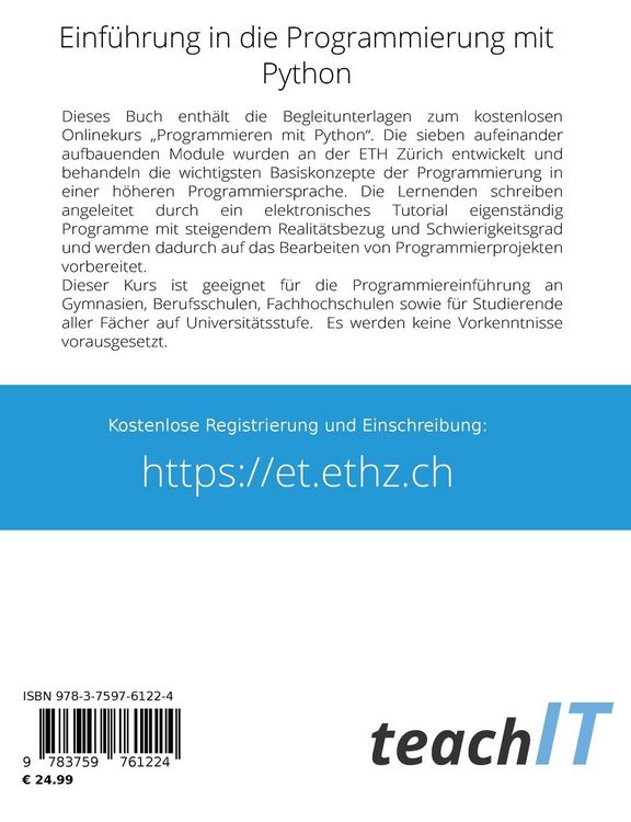 Produktbild: Einf&uuml;hrung in die Programmierung mit Python