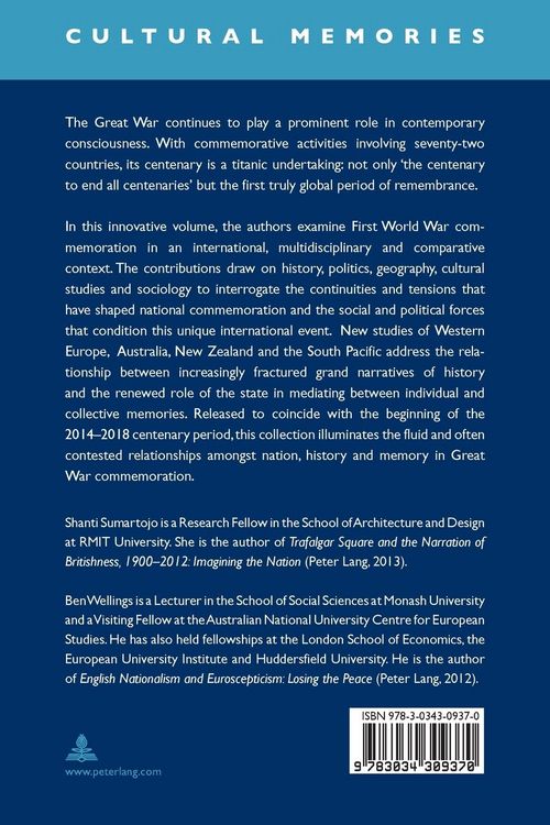Produktbild: Nation, Memory and Great War Commemoration