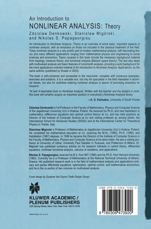 Produktbild: An Introduction to Nonlinear Analysis: Theory