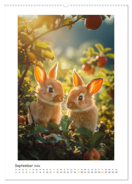 Produktbild: Lustige Hasen (Wandkalender 2026 DIN A2 hoch), CALVENDO Monatskalender