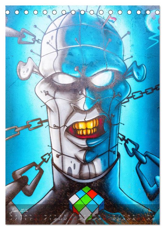 Produktbild: Faszinierende Streetart an Mauern und Hausw&auml;nden (Tischkalender 2026 DIN A5 hoch), CALVENDO Monatskalender