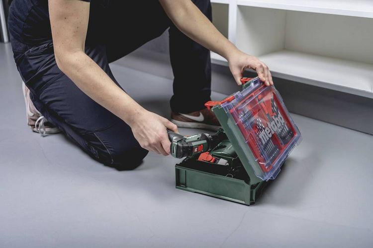 Produktbild: Metabo PowerMaxx BS Basic Set 600080710 Akku-Bohrschrauber 12 V 2 Ah Li-Ion inkl. 2. Akku, inkl. Ladeger&auml;t, b&uuml;rstenlos, inkl. Koffer, mit Zubeh&ouml;r