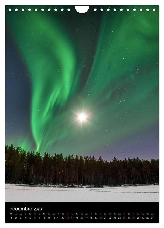 Produktbild: Aurora Borealis en Scandinavie (Calendrier mural 2026 DIN A4 horizontal), CALVENDO calendrier mensuel