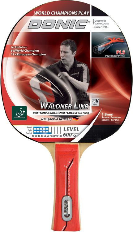 Produktbild: Tischtennis Schl&auml;ger, Waldner 600 mit PLS Griff, Holz/Natur, One Size