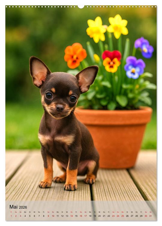 Produktbild: Chihuahua Diamonds &ndash; Magic Moments mit unseren sch&ouml;nsten Welpen aller Zeiten (Wandkalender 2026 DIN A2 hoch), CALVENDO Monatskalender