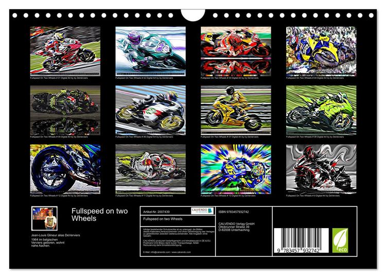 Produktbild: Fullspeed on two Wheels (Wandkalender 2026 DIN A4 quer), CALVENDO Monatskalender