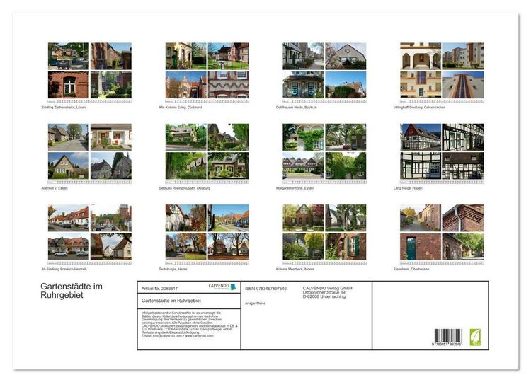Produktbild: Gartenst&auml;dte im Ruhrgebiet (Wandkalender 2026 DIN A2 quer), CALVENDO Monatskalender
