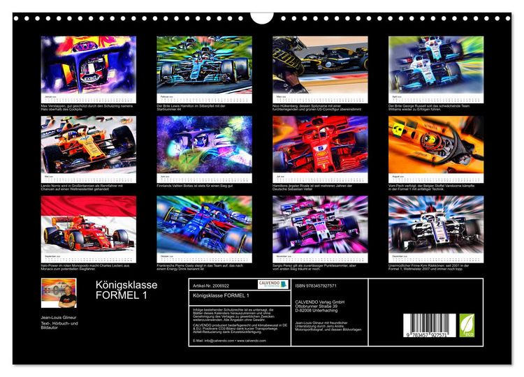 Produktbild: K&ouml;nigsklasse FORMEL 1 (Wandkalender 2026 DIN A3 quer), CALVENDO Monatskalender