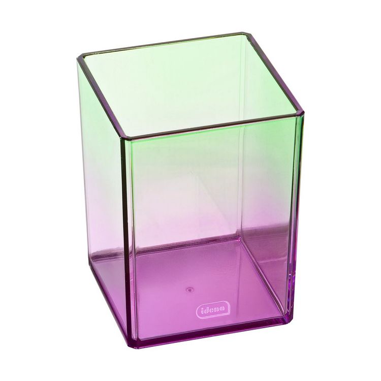 Produktbild: Idena Stiftehalter Bicolor Acryl pink/gr&uuml;n 75x75x101mm