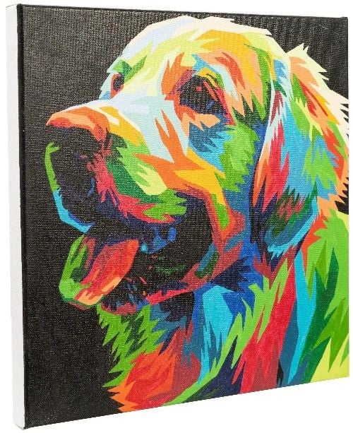 Produktbild: Craft Buddy PBN-3030-017 - Paint by Numbers, Colourful Pup, Bunter Welpe, 30x30cm, Malen-nach-Zahlen