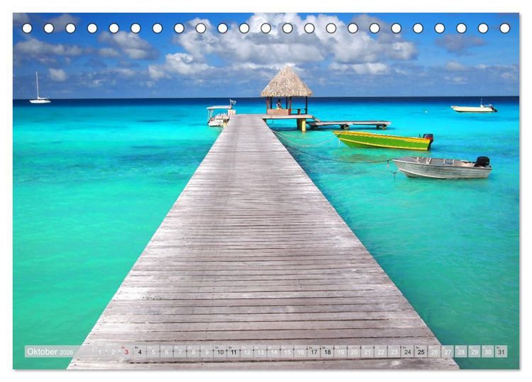 Produktbild: Bora Bora - Str&auml;nde und Landschaften (Tischkalender 2026 DIN A5 quer), CALVENDO Monatskalender