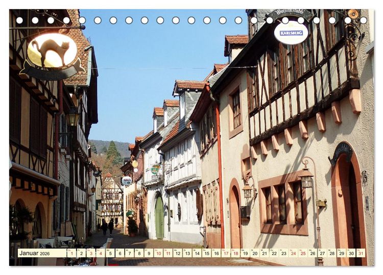 Produktbild: Neustadt an der Weinsta&szlig;e - Fachwerk, Wein und gem&uuml;tliche Gassen (Tischkalender 2026 DIN A5 quer), CALVENDO Monatskalender