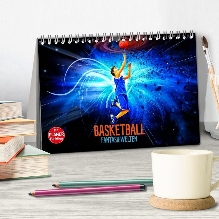 Produktbild: Basketball Fantasiewelten (Tischkalender 2026 DIN A5 quer), CALVENDO Monatskalender