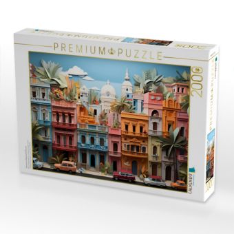 Produktbild: CALVENDO Puzzle Havanna in Papierschichtkunst | 2000 Teile Lege-Gr&ouml;&szlig;e 90x67cm Foto-Puzzle f&uuml;r gl&uuml;ckliche Stunden