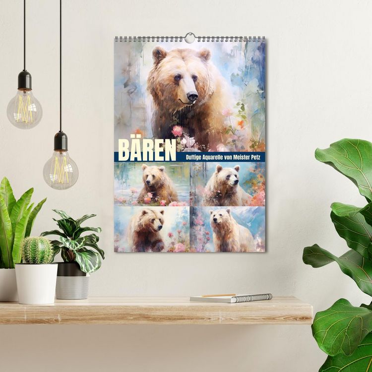 Produktbild: B&auml;ren. Duftige Aquarelle von Meister Petz (Wandkalender 2026 DIN A3 hoch), CALVENDO Monatskalender