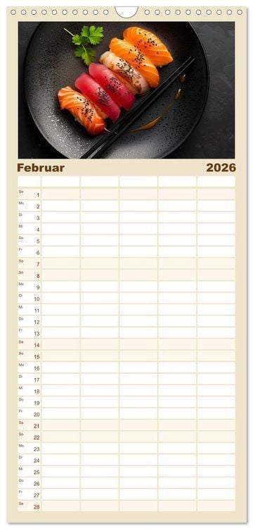 Produktbild: Familienplaner 2026 - Sushi Zauber mit 5 Spalten (Wandkalender, 21 x 45 cm) CALVENDO