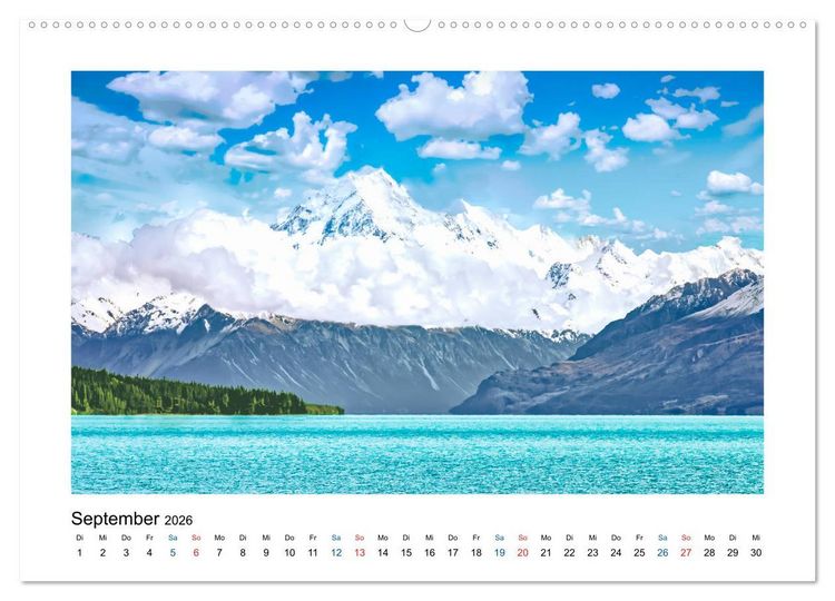 Produktbild: Neuseeland - Von Auckland nach Queenstown (hochwertiger Premium Wandkalender 2026 DIN A2 quer), Kunstdruck in Hochglanz