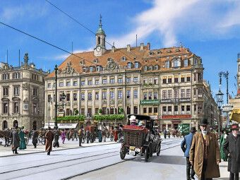 Produktbild: CALVENDO Puzzle Dresden - Altst&auml;dter Rathaus am Altmarkt um 1912 | 1000 Teile Lege-Gr&ouml;&szlig;e 64x48cm Foto-Puzzle f&uuml;r gl&uuml;ckliche Stunden