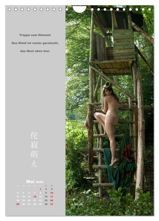 Produktbild: wabi sabi moe &mdash; bewundernswert verg&auml;nglich erotisch &mdash; Akt/Bodypainting (Wandkalender 2026 DIN A4 hoch), CALVENDO Monatskalender