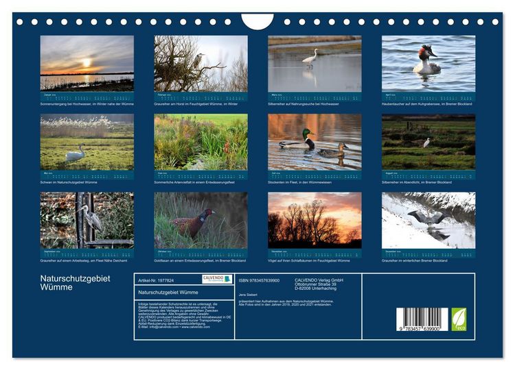 Produktbild: Naturschutzgebiet W&uuml;mme (Wandkalender 2026 DIN A4 quer), CALVENDO Monatskalender